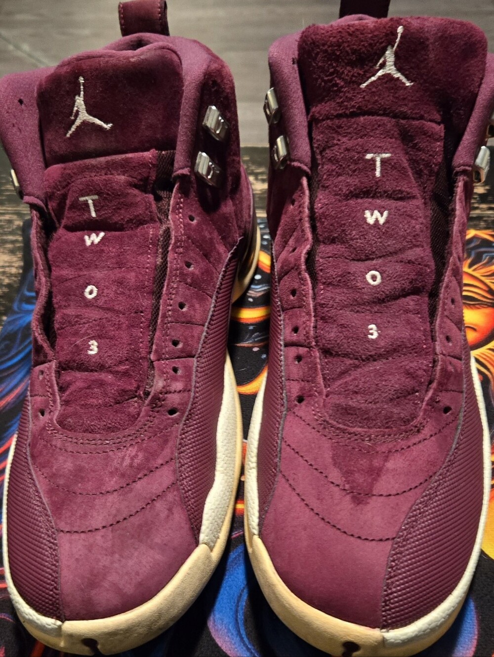 Jordan Two 3 Suede Sneakers in Maroon